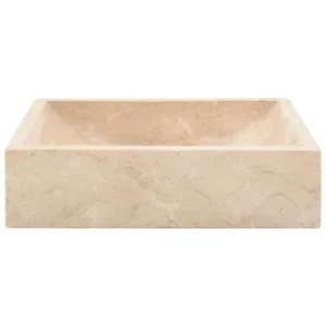 waskom marmer rechthoek 45x30x12cm creme