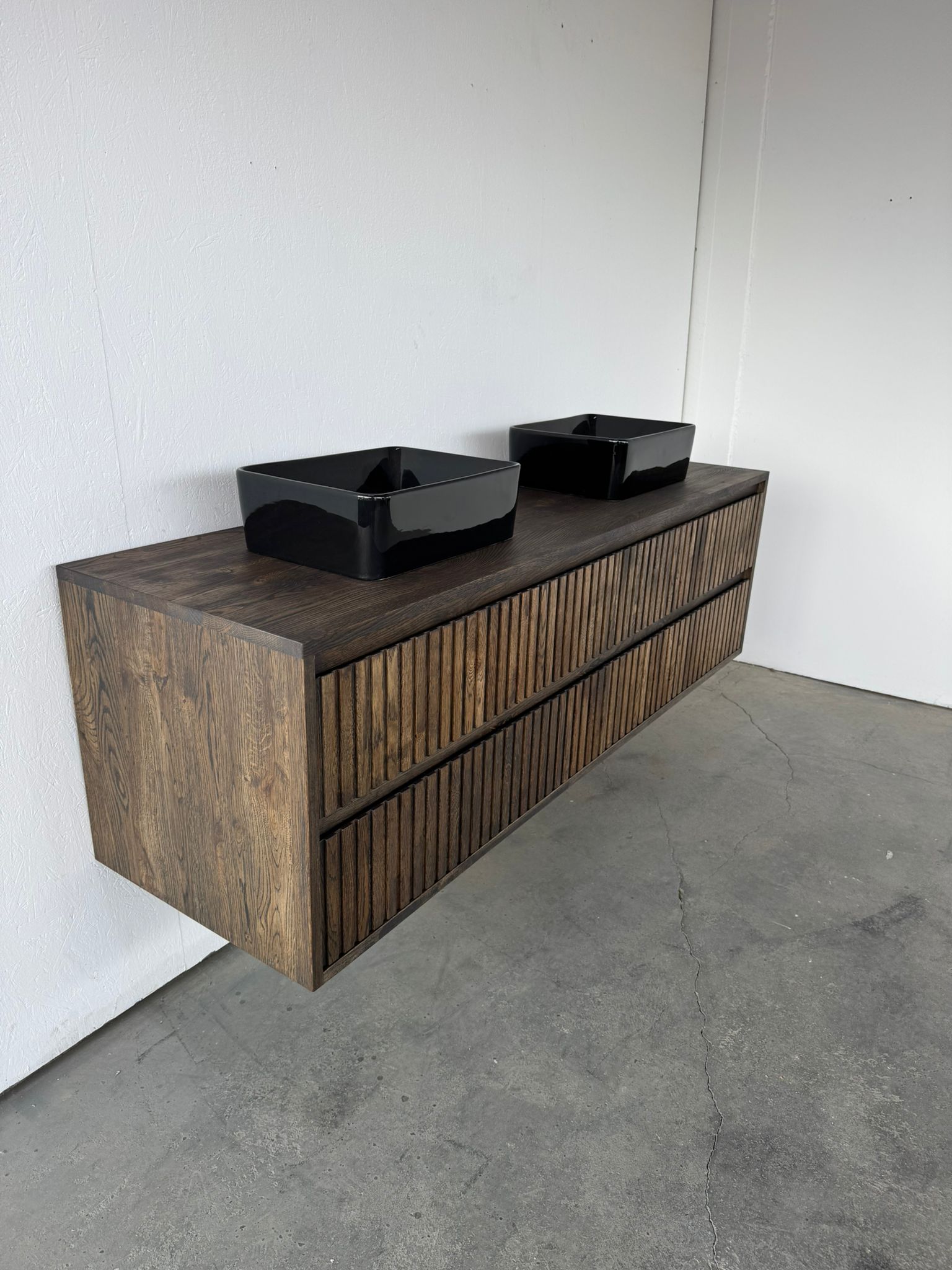 Eiken badkamermeubel met ribfront | Amsterdam - Afbeelding 6
