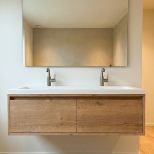 Eiken wastafelmeubel 2 lades | Groningen