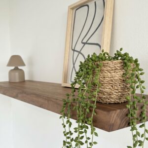 Noten wandplank op maat blinde bevestiging