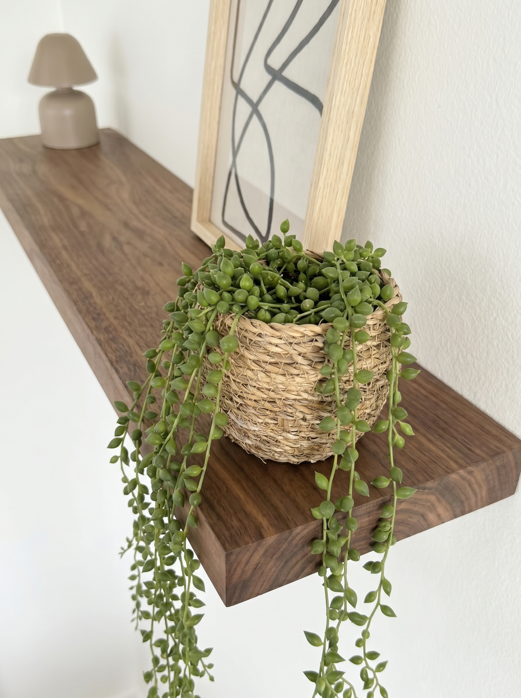 Noten wandplank op maat blinde bevestiging - Afbeelding 5